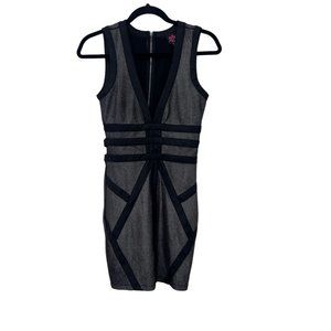 2Bebe womens silver black caged‎ cut out bodycon dress back zipper Size: XS